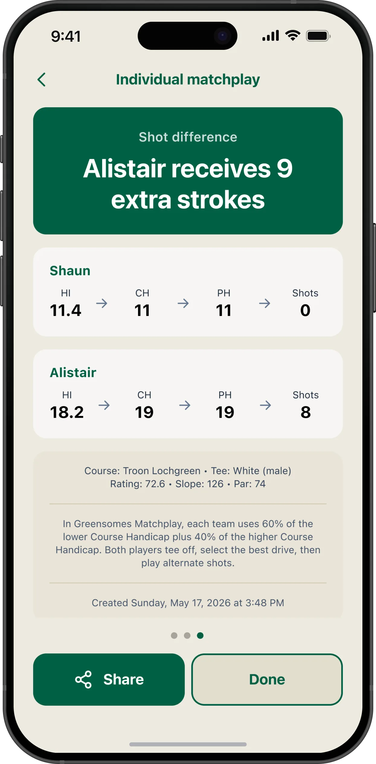 Match result